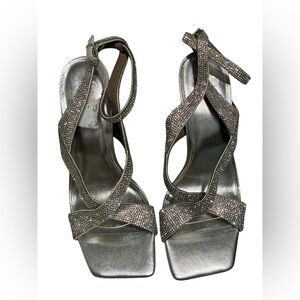 Jennifer Lopez Silver Rhinestone Heels